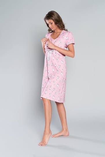 Italian Fashion, Boliwia, Koszula nocna dla matek karmiących, rozmiar 6-XL, Różowy Italian Fashion