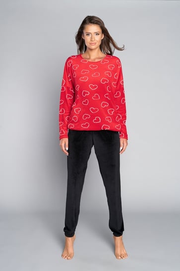 Italian Fashion Komplet damski dres ELIKSIR długi rękaw długie spodnie czerwony/czarny - XL Italian Fashion