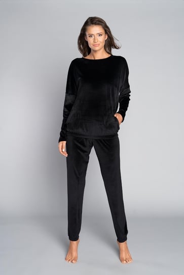 Italian Fashion Komplet damski dres JUGA długie spodnie długi rękaw czarny - S Italian Fashion