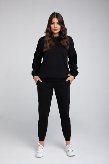 Italian Fashion Komplet damski dres PARMA długi rękaw długie spodnie czarny - L Italian Fashion