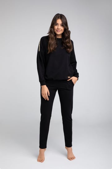 Italian Fashion Komplet damski dres RIMINI długi rękaw długie spodnie czarny - L Italian Fashion