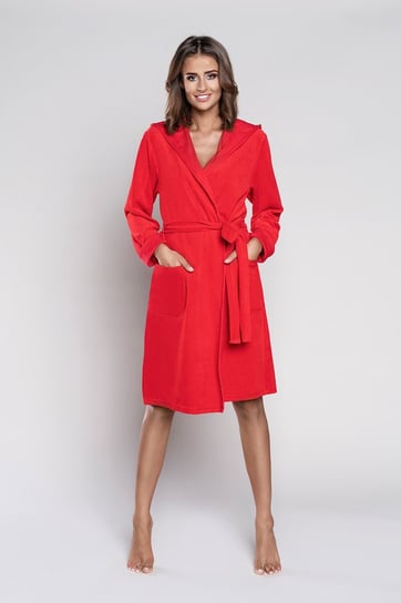 Italian Fashion Szlafrok damski FUTURA długi rękaw czerwony - L Italian Fashion