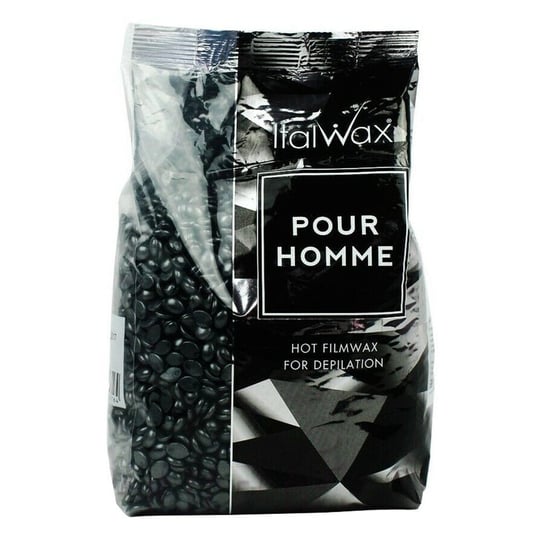 ItalWax Pour Homme Black Film Wax- wosk twardy w granulkach do depilacji bezpaskowej niskotemperaturowy dla mężczyzn 1kg ItalWax