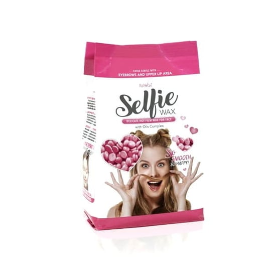 ItalWax Selfie Wax - delikatny wosk twardy w granulkach do depilacji bezpaskowej twarzy z kompleksem olejków 100 gram ItalWax