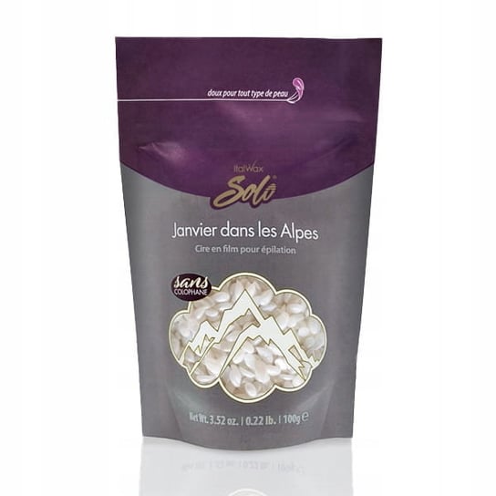 Italwax Solo Janvier Dans Les Alpes Film Wax 100g – biały perłowy wosk twardy w granulkach do depilacji twarzy ItalWax