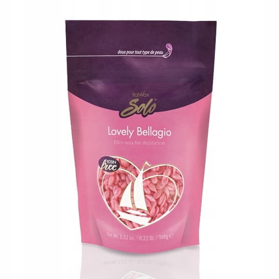 Italwax Solo Lovely Bellagio Film Wax 100g – różowy perłowy wosk twardy w granulkach do depilacji twarzy ItalWax