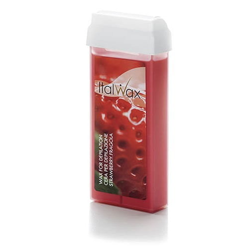 ItalWax Strawberry - aromatyczny wosk z dwutlenkiem tytanu do depilacji w rolce 100ml ItalWax