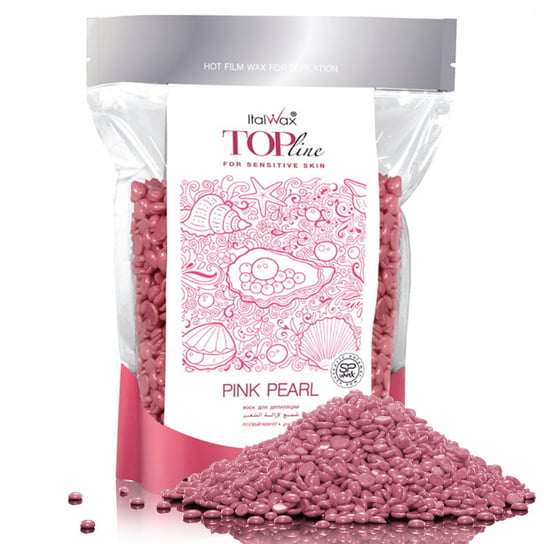 ItalWax, Top Formula Pink Pearl Film Wax, Hipoalergiczny Wosk twardy do Depilacji Bezpaskowej Niskotemperaturowy, 250 gram ItalWax