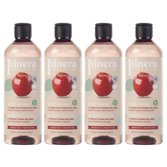 ITINERA Ochronny żel pod prysznic jabłko z Trentino, 95% naturalnych składników, 370 ml 4 szt sarcia.eu