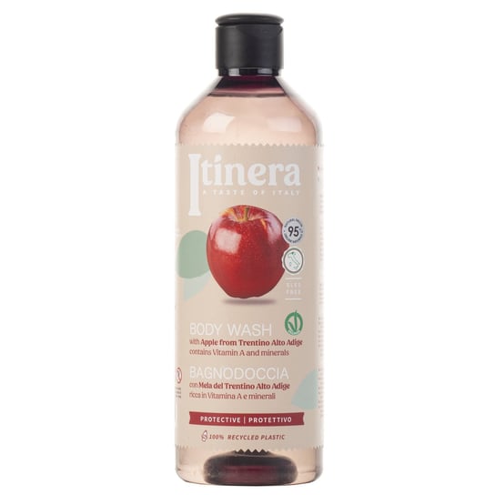 Itinera, Ochronny żel pod prysznic jabłko z Trentino, 95% naturalnych składników, 370 ml sarcia.eu