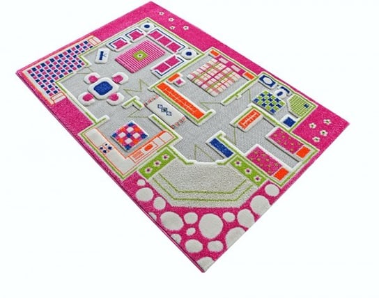 IVI Carpets, Dywan dziecięcy, 3D, Domek dla lalek, Różowy, 100x150 cm IVI Carpets