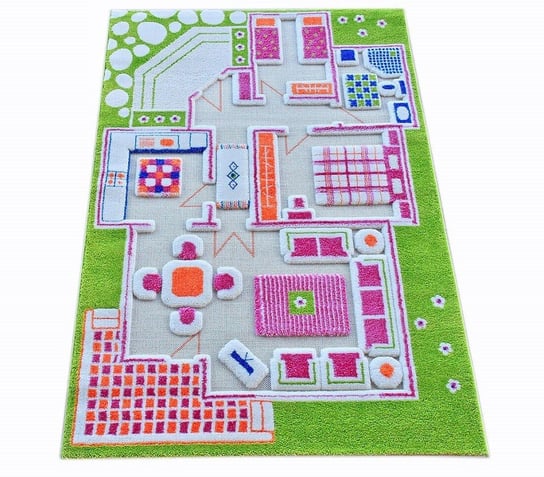 IVI Carpets, Dywan dziecięcy, 3D, Domek dla lalek, Zielony, 100x150 cm IVI Carpets