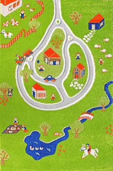 IVI Carpets, Dywan dziecięcy, 3D, Wioska, Zielony, 134x180 cm IVI Carpets