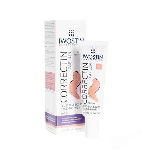 Iwostin, Correctin, fluid dla skóry naczynkowej 01, SPF 30, 30 ml Iwostin