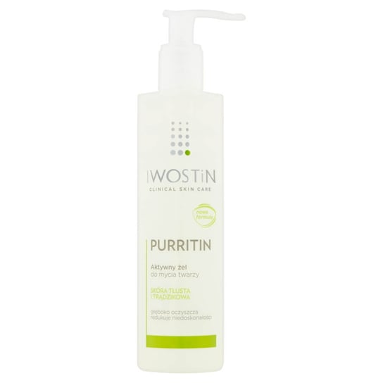 Iwostin Purritin, żel aktywny do mycia twarzy, 300 ml Iwostin