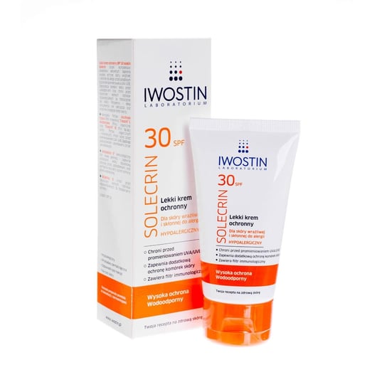 Iwostin, Solecrin, lekki krem ochronny dla skóry wrażliwej i skłonnej do alergii, SPF30, 50 ml Iwostin