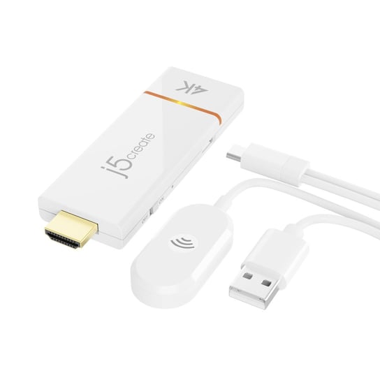 j5 Create,Nadajnik i odbiornik audio/video bezprzewodowy,  ScreenCast 4K Wireless Display Adapter; kolor biały JVAW76-N j5 Create