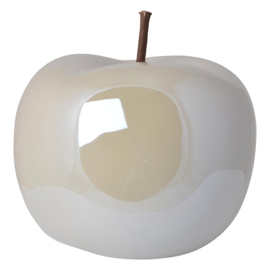 Jabłko beżowe ceramiczne figurka do dekoracji 12 Aleja Kwiatowa