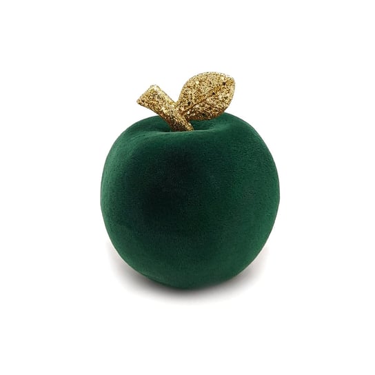 Jabłko Sztuczne Zielone Złote Dekoracyjne Welurowe 10 Cm Figurka Inna marka