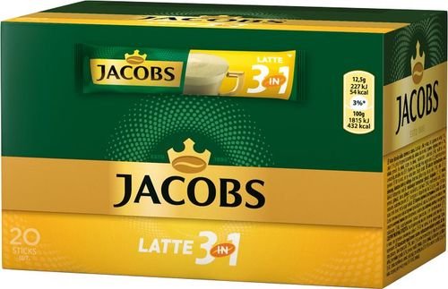Jacobs, kawa rozpuszczalna Latte 3w1 w saszetkach, 20 sztuk Jacobs