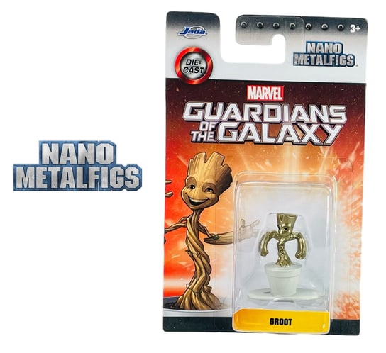 Jada Toys Marvel Groot 10 Cm Die-Cast - Figura In Metallo Da Collezione, Vaso Incluso, Regalo Per Fan