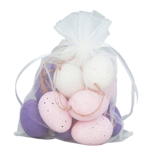 Jajka plastikowe 5cm nakrapiane z zawieszką 12szt miks różowo-fioletowy AKCES