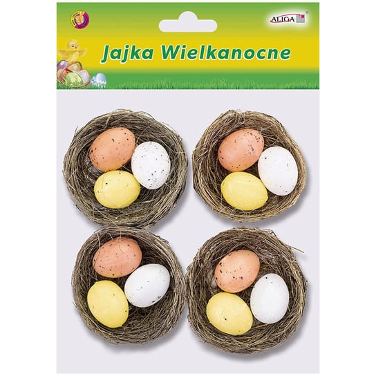 Jajka plastikowe w gniazdkach 5cm - 4szt ALIGA
