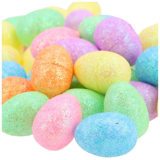 Jajka Styropianowe 50szt Mix Kolorów Brokat 1,8x2,5 KR415 Wielkanoc  Wielkanocne Inna marka
