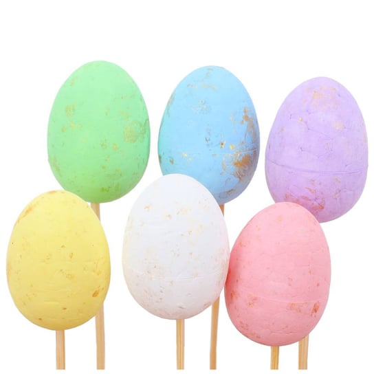 Jajka Styropianowe Na Piku Mix Kolorów Złoto KR423 36szt Wielkanoc  Wielkanocne Inna marka