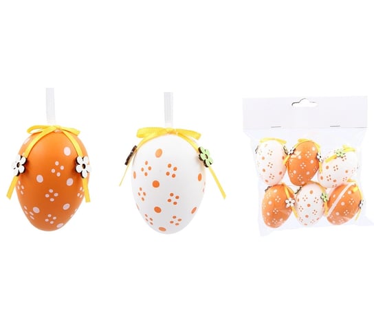 Jajka wielkanocne białe pomarańczowe zawieszka komplet 6 sztuk / Stylowe Dekoracje Inna marka