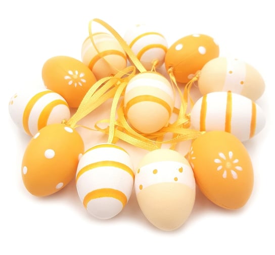 Jajka Wielkanocne Zawieszane, Biało - pomarańczowe,11 sztuk Inna marka