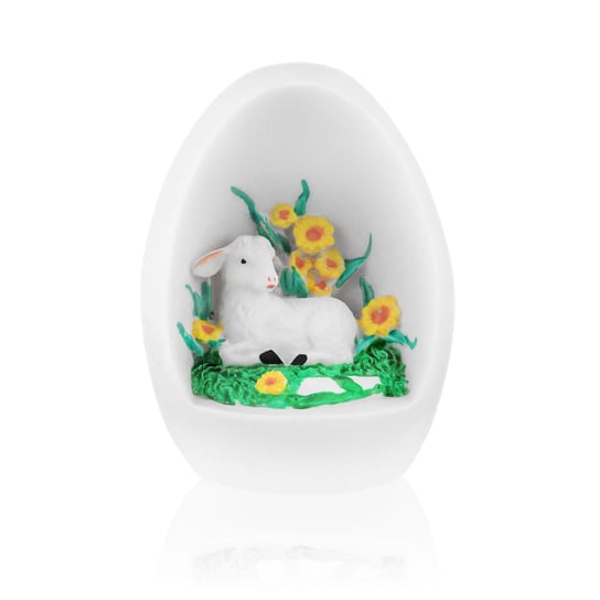 Jajko - ręcznie malowany baranek wielkanocny - Alabaster - Wielkanoc Święte Miasto