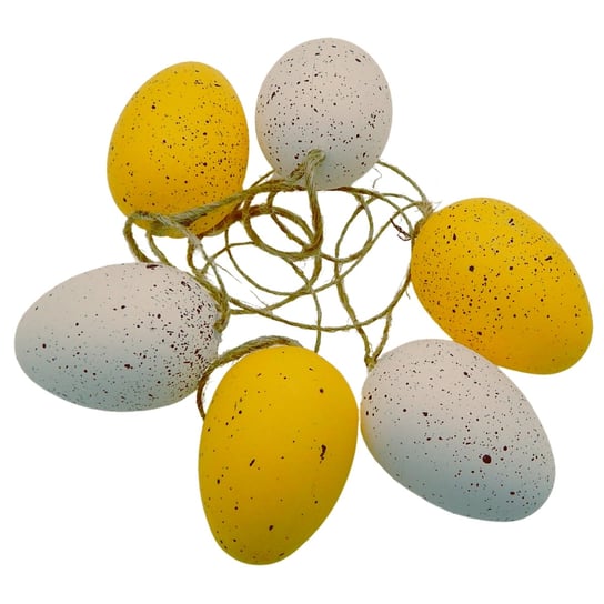 Jajko Wielkanoc Ozdoba Żółte/Białe Zawieszka 6szt Siima