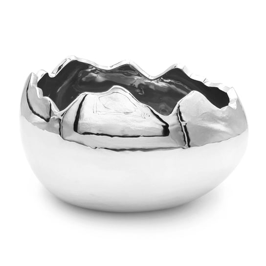 Jajko wielkanocne, skorupka osłonka,  srebrne, 17 cm Inna marka