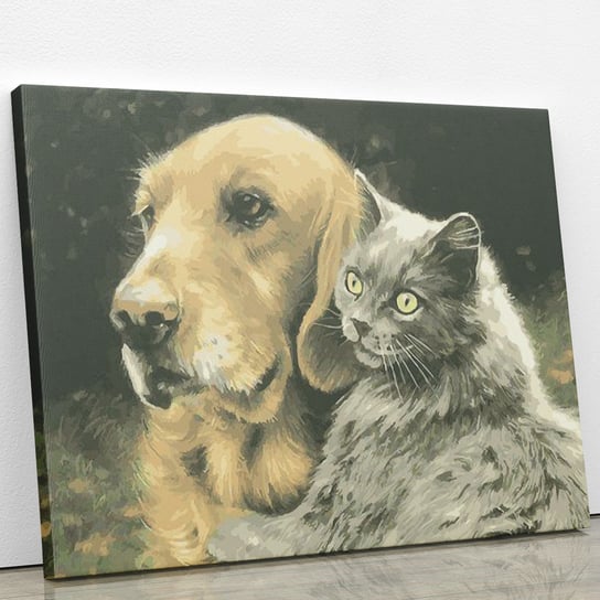 Jak pies z kotem - Malowanie po numerach 50x40 cm ArtOnly
