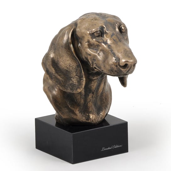 Jamnik - statuetka psa, popiersie na kamiennej podstawie, rzeźba, trofeum na wystawę psów marki Art-Dog Art-Dog