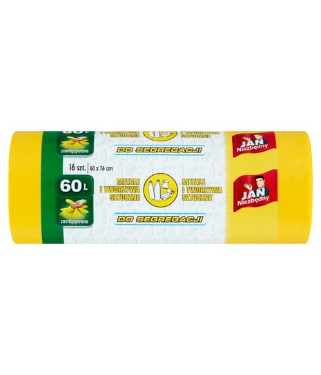 Jan Niezbędny Worki Do Segregacji Plastiku Easy Pack Żółte 60L 16Szt Sarantis