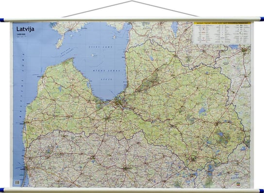 Jana Seta, mapa ścienna drogowa Łotwa, 1:400 000 Freytag&Berndt