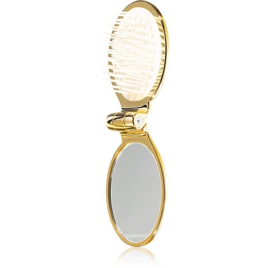 Janeke Gold Line Golden Folding Hair-Brush with Mirror grzebień do włosów z lusterkiem 9,5 x 5,5 x 3,5 cm JANEKE