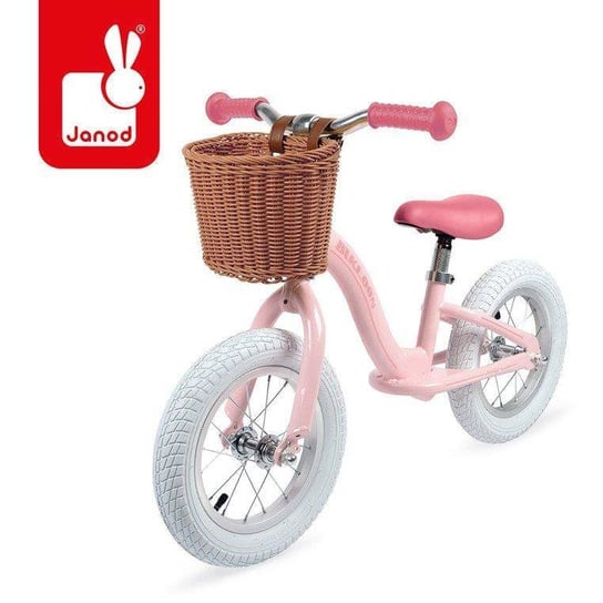 Janod, Bikloon Vintage, metalowy rowerek biegowy, różowy Janod