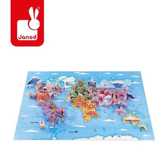 Janod, puzzle, z figurkami 3D Cuda świata, 350 el. Janod