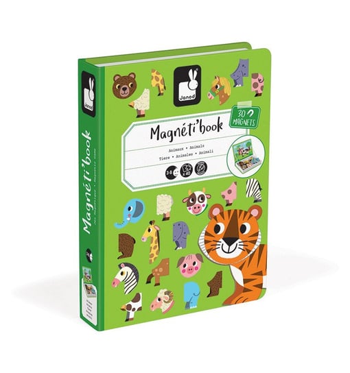 Janod, układanka magnetyczna Magnetibook - Zwierzęta Janod