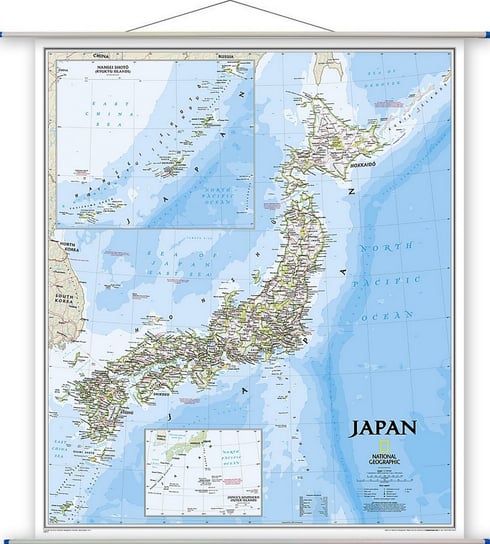 Japonia Classic mapa ścienna polityczna, 1:3 115 000, National Geographic National geographic