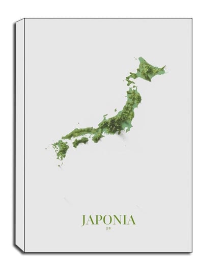 Japonia, mapa - obraz na płótnie 70x100 cm Galeria Plakatu