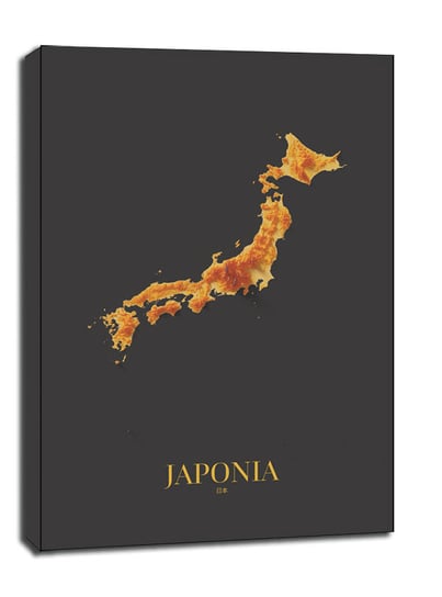 Japonia mapa złota - obraz na płótnie 20x30 cm / AAALOE Inna marka