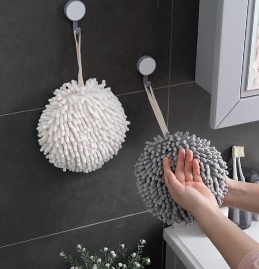 Japoński ręcznik szenilowy, szybkoschnący do kuchni i łazienki - biały Hedo