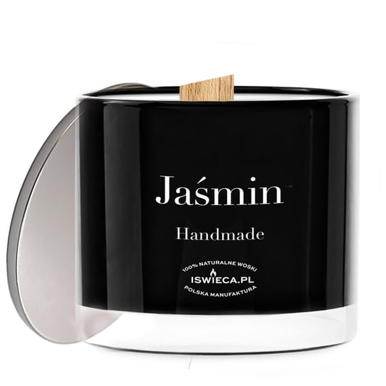 Jaśmin - Duża Czarna Świeca Zapachowa Manufaktura Świec