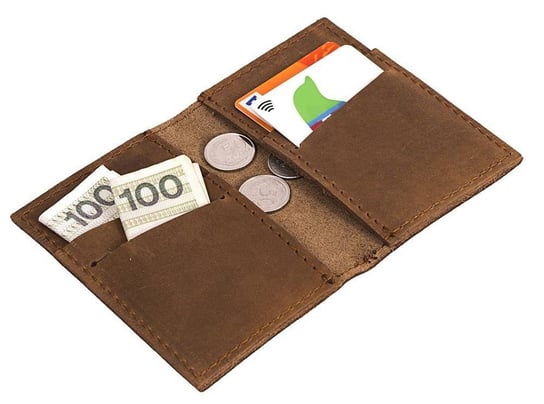 Jasnobrązowy skórzany portfel slim wallet BRØDRENE SW03 Brodrene
