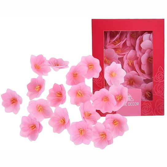 Jasnoróżowe kwiaty waflowe Hortensja 3,7 cm 18 szt Rose Decor Rose Decor