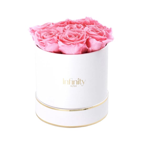 Jasnoróżowe Stabilizowane Wieczne Róże Duży Biały Flower Box Infinity Rose Prezent Na Urodziny Imieniny Dzień Kobiet Infinity Rose